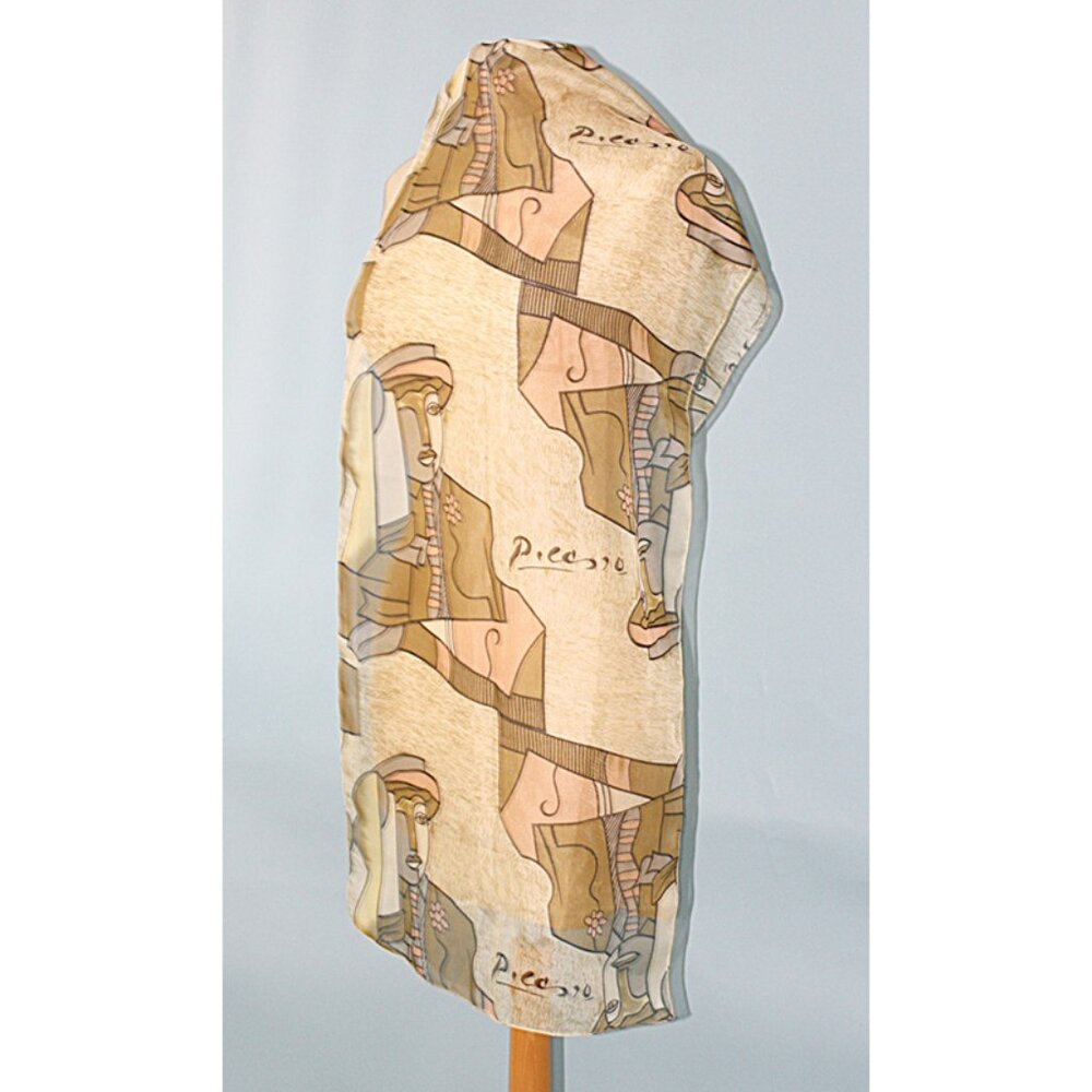 Vintage 90's PICASSO Print Scarf Multicolor 18" X 51" Rectangle - EXCELLENT!!